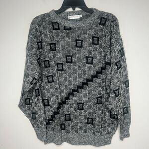 Vintage Mens 3D Textured Dad Sweater Pullover Sz XL Cosby Grandpa Chunky 90s 80s